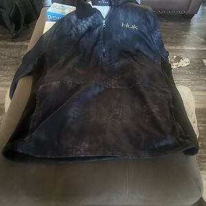 Huk Performance Black and White Hoodie